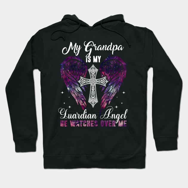 Grandpa Is Guardian Angel He Watches Over Me Hoodie by Buleskulls 